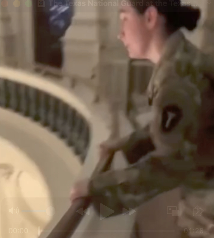 The Texas National Guard in the Texas Capitol after Trump was announced the new President Elect